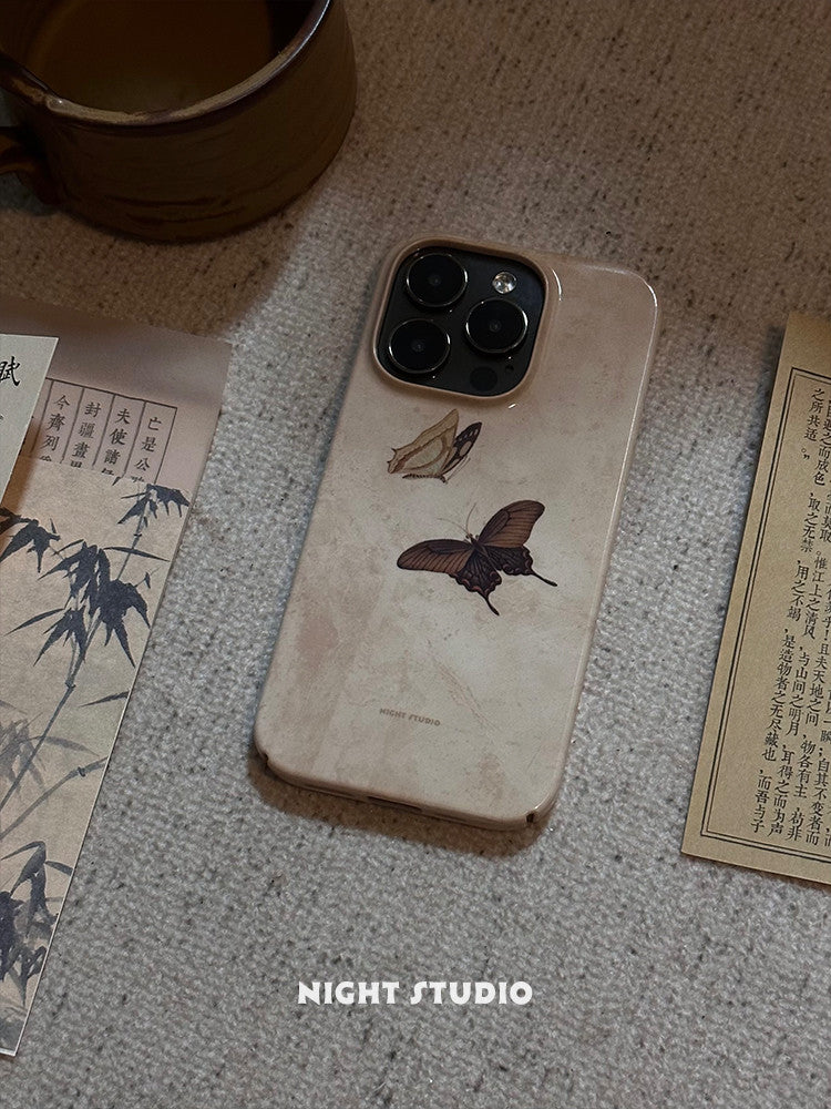 Chinoiserie Brown Butterfly Phone Case