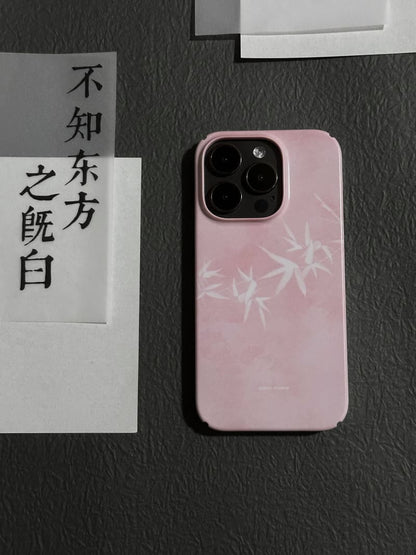 「Chinoiserie」Pink Bamboo Chinese Ink Painting Phone Case