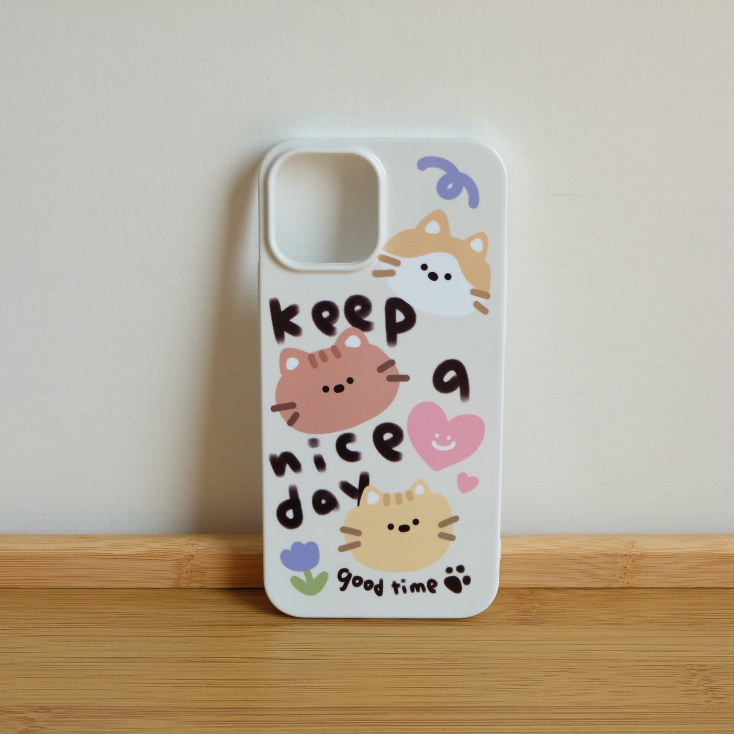 Keep a nice day cute kittens phone case | Three Fleas