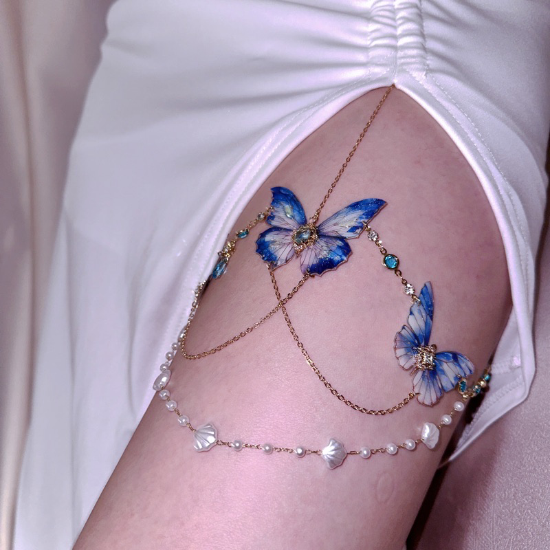 Atlantis Butterfly Blue Thigh Chain