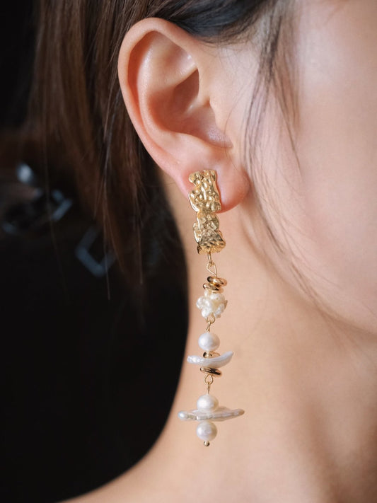 Baroque Pearl Beaded Dangling Earrings