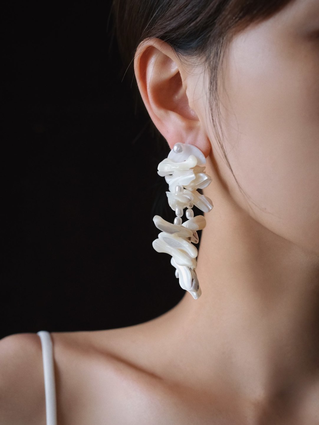 Baroque Pearl Shell Drop Earrings