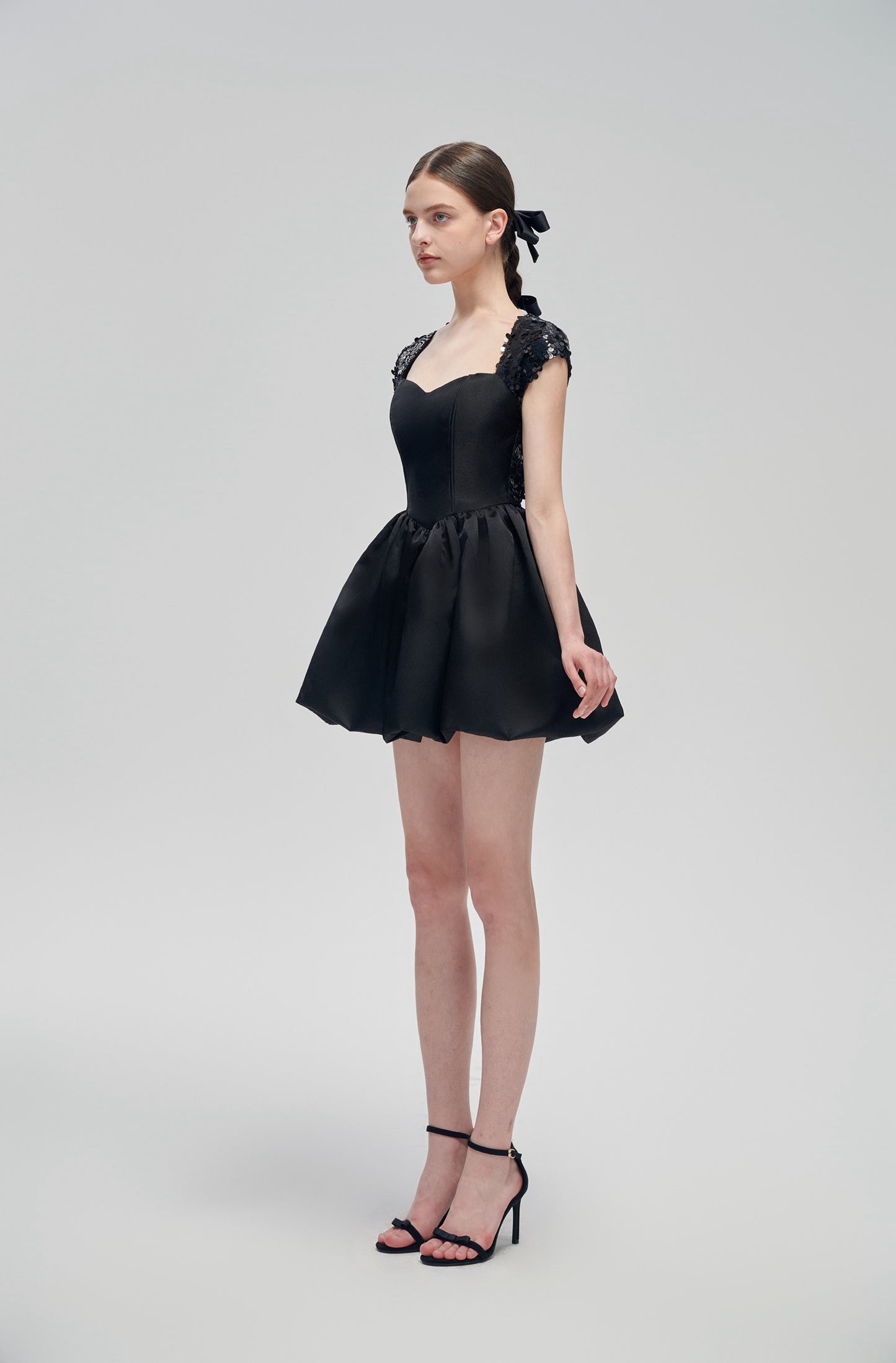 Black Mini Dress with Open Heart Back