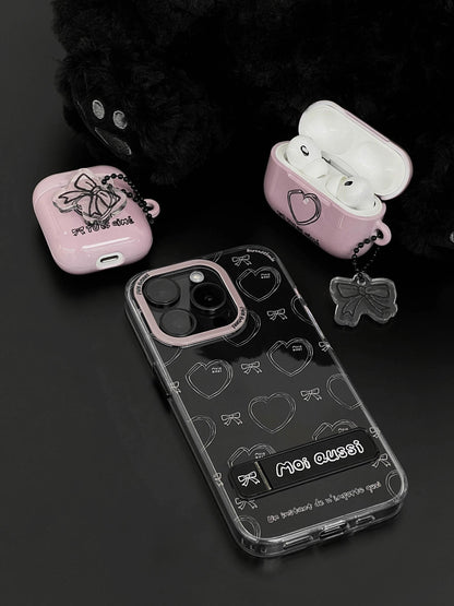 Black Pink Moi Aussi Printed Phone Case