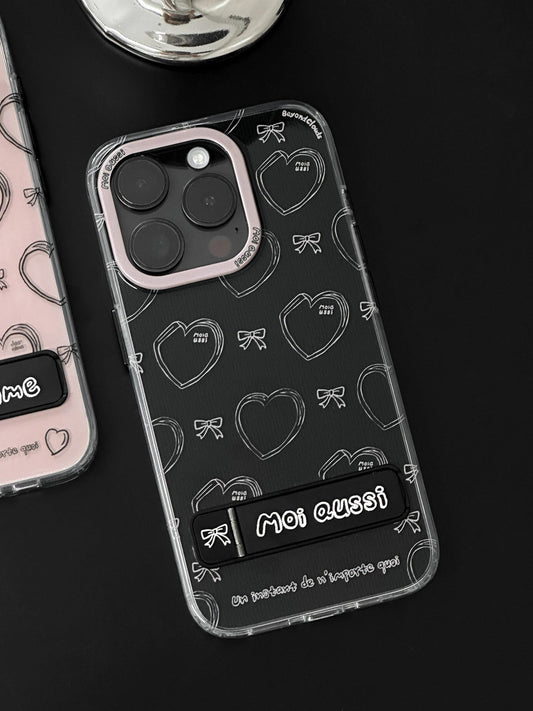 Black Pink Moi Aussi Printed Phone Case