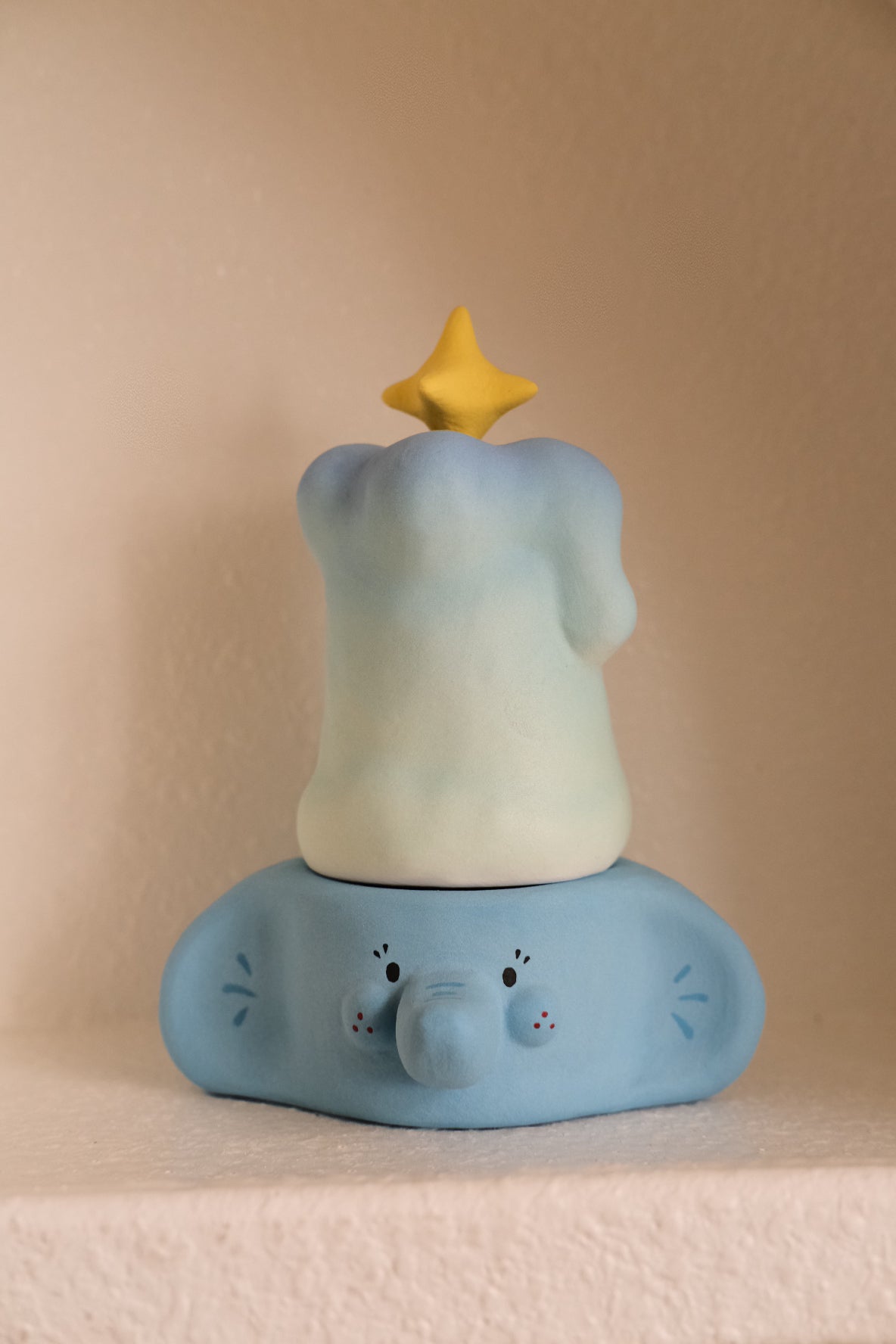 Blue Blue Elephant Candle Holder With Star Hat