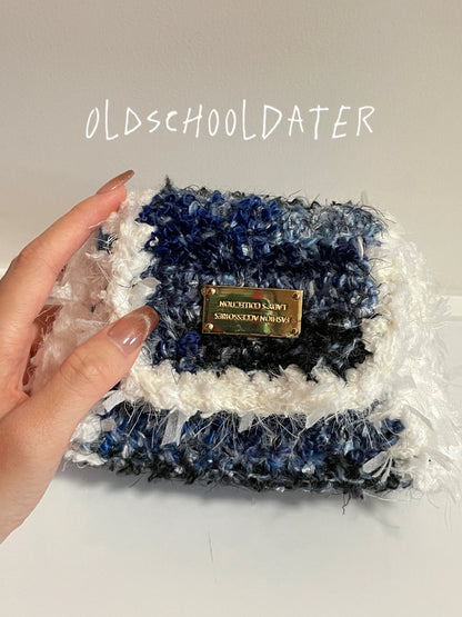 Blue Crochet Shoulder Bag