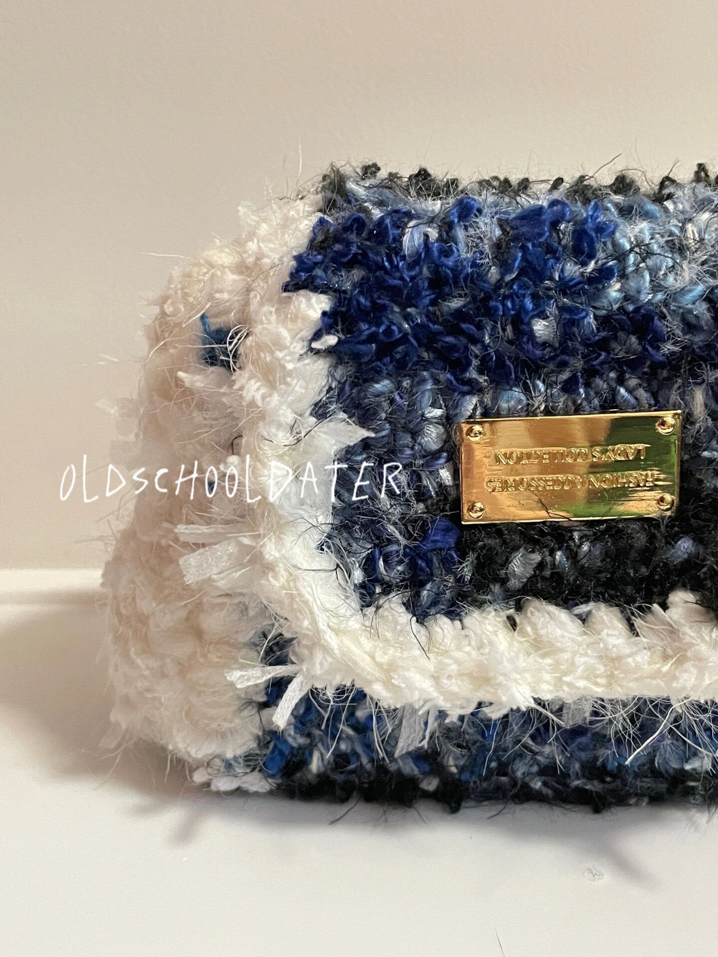 Blue Crochet Shoulder Bag