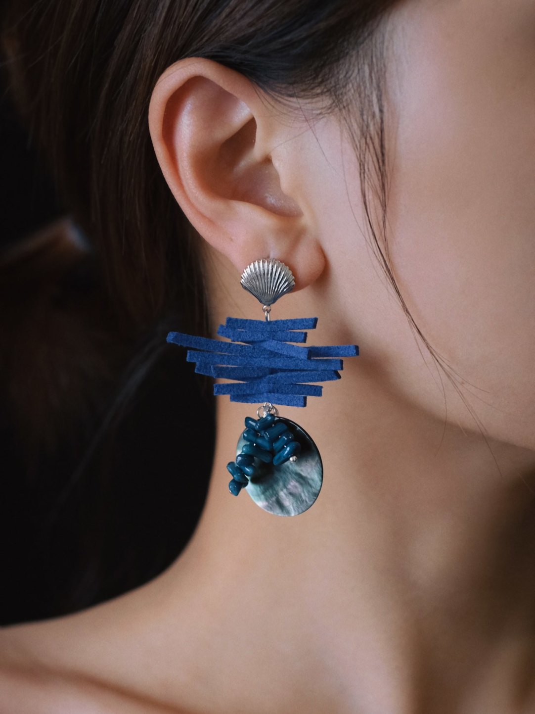 Blue Priest Statement Earrings