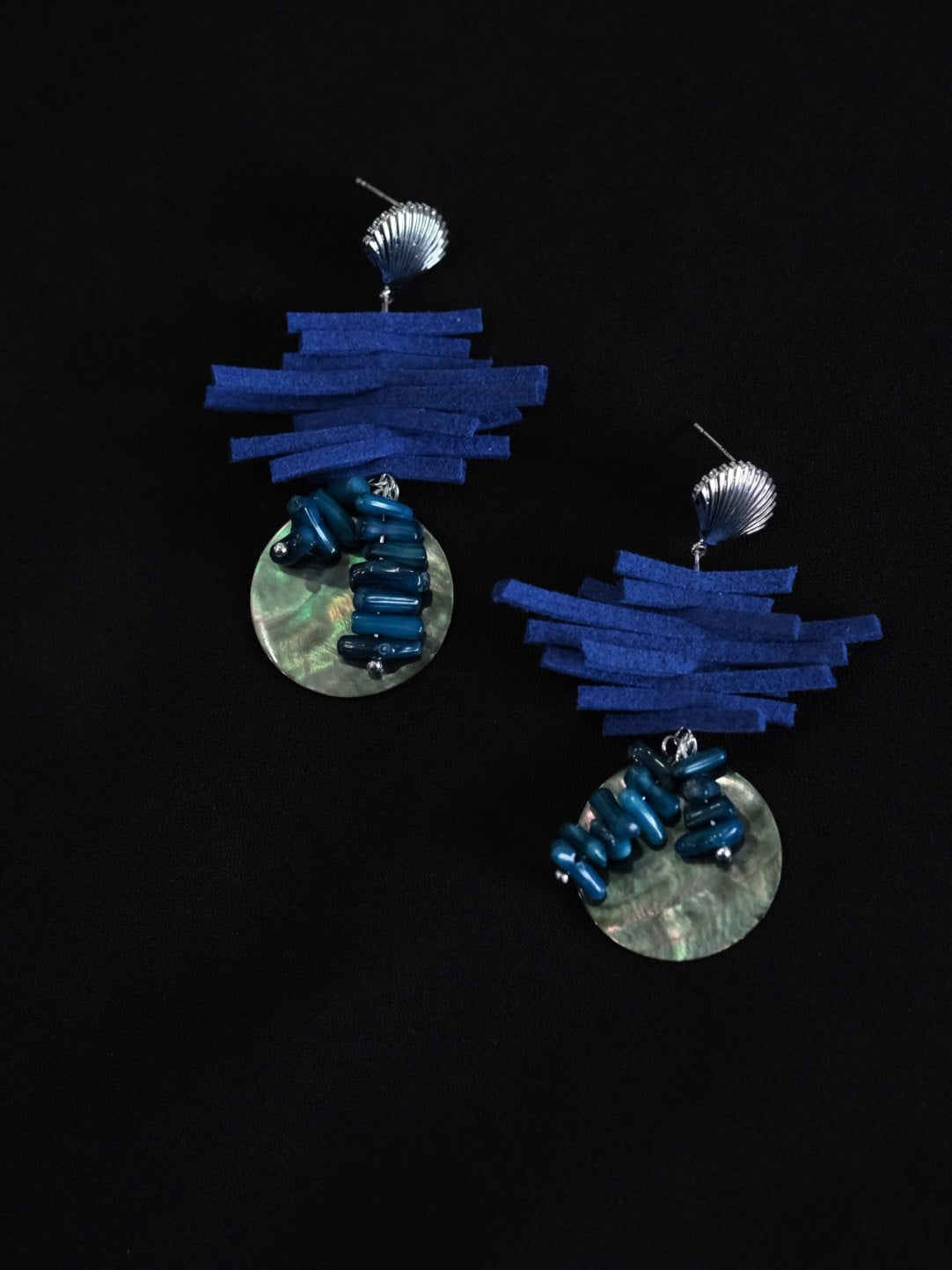 Blue Priest Statement Earrings