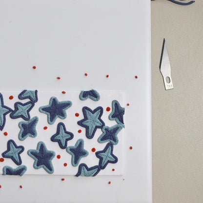 Blue Star Polymer Clay Earrings