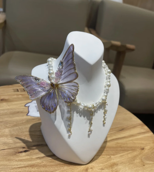 Butterfly Fairy Pearl Necklace