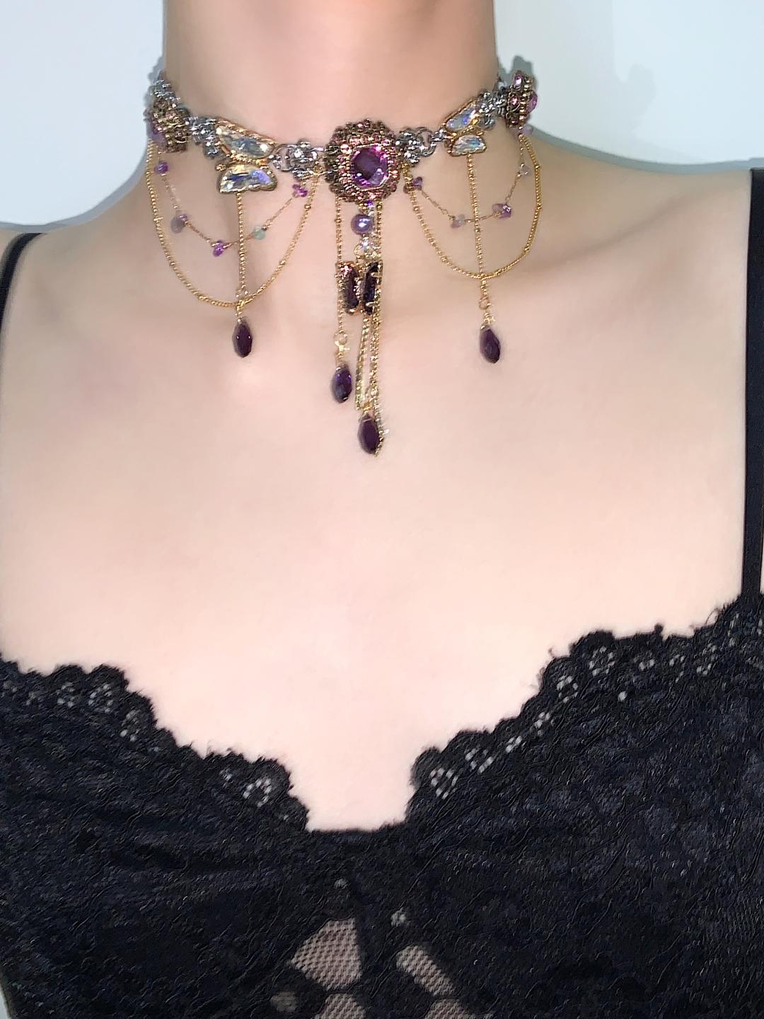 Butterfly Fairy Tassel Choker Necklace