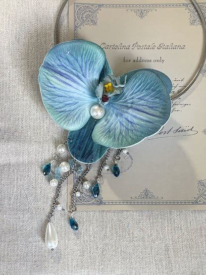 Butterfly Orchid Tassel Necklace