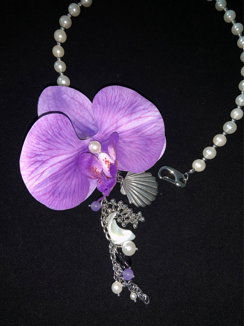 Butterfly Orchid Tassel Necklace