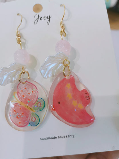 Butterfly Shrink Plastic Earrings