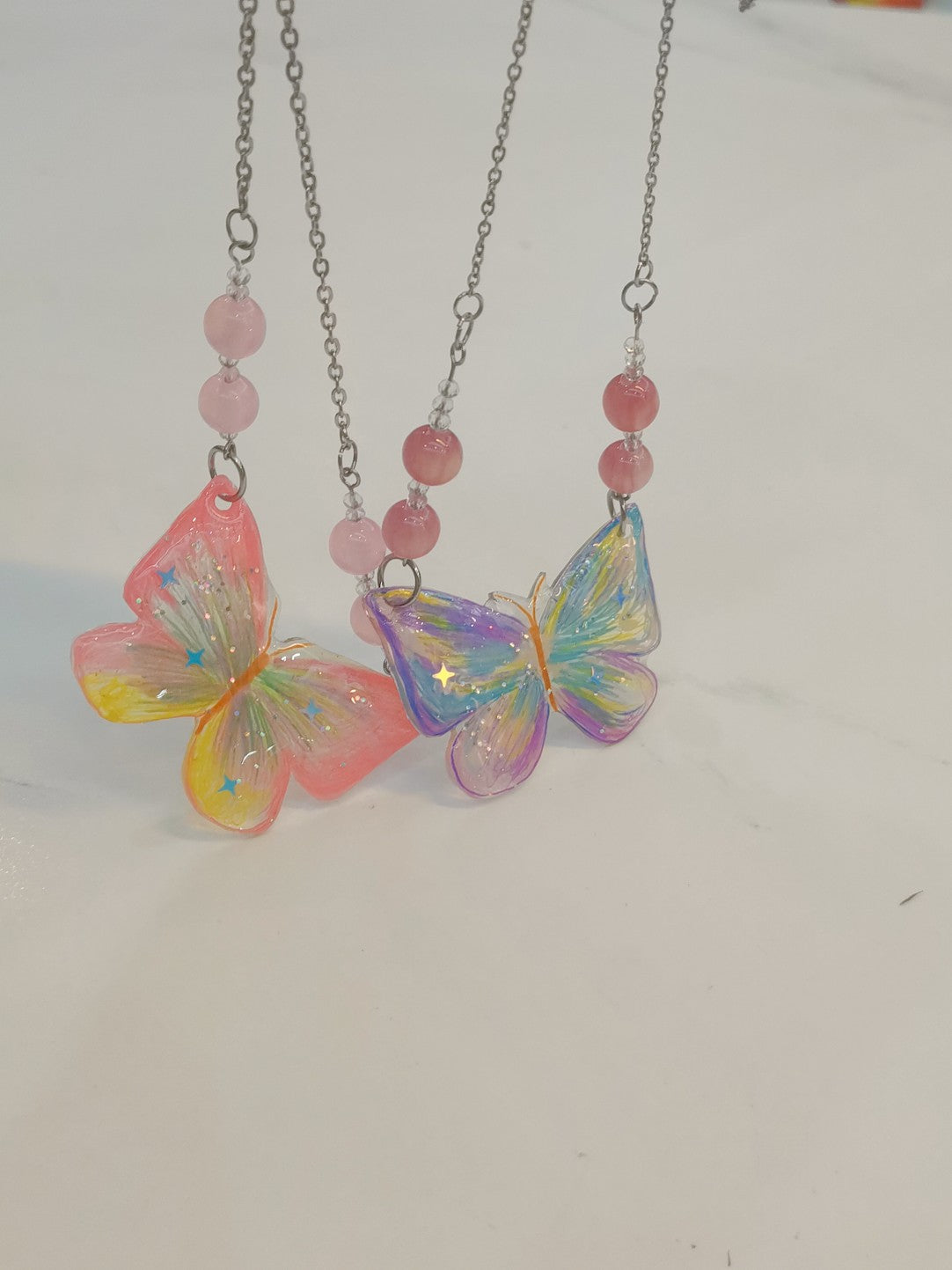 Butterfly Shrink Plastic Necklace