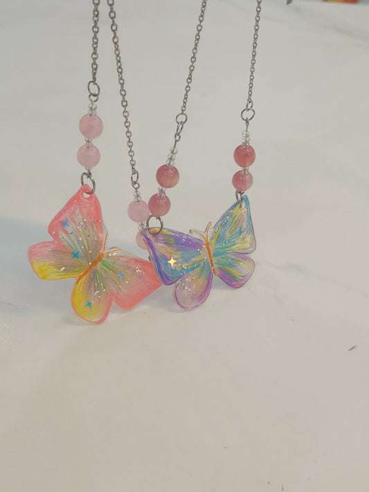 Butterfly Shrink Plastic Necklace