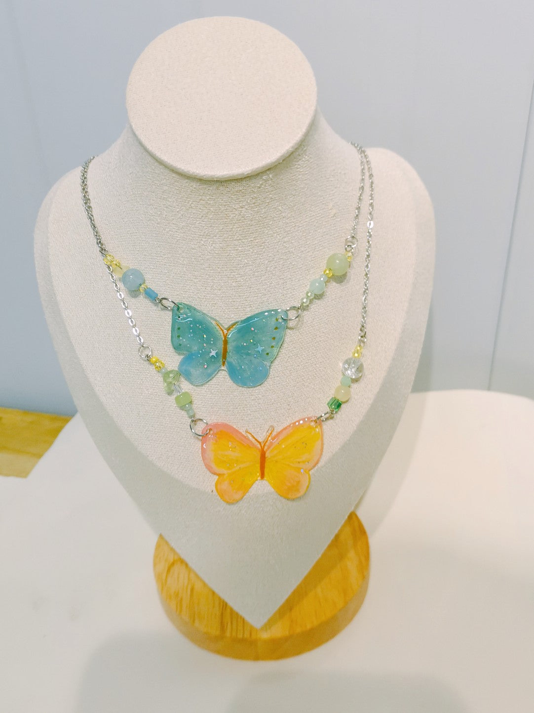 Butterfly Shrink Plastic Necklace