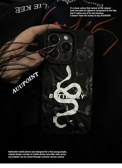 Butterfly With Snake Printed Phone Case
