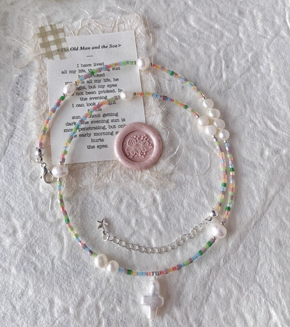 Candy Bead Natural Pearl Necklace