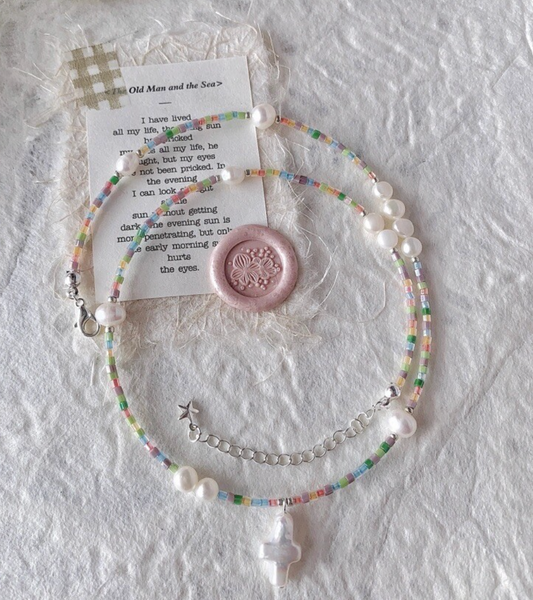 Candy Bead Natural Pearl Necklace