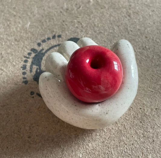 Ceramic Apple Incense Sticks Holder