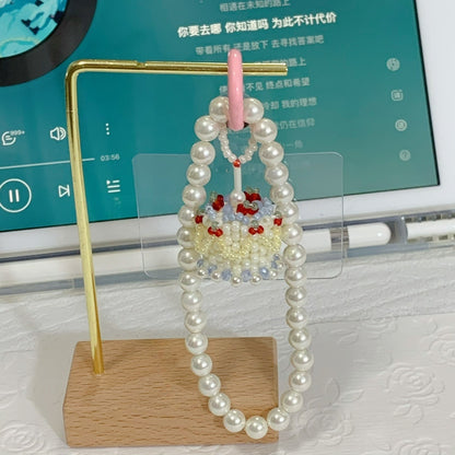 Cherry Cake Beaded Phone Charm