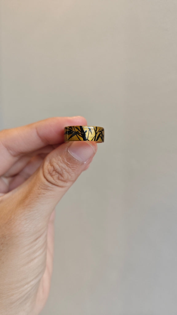 Chinese Lacquer Bamboo Open-end Ring