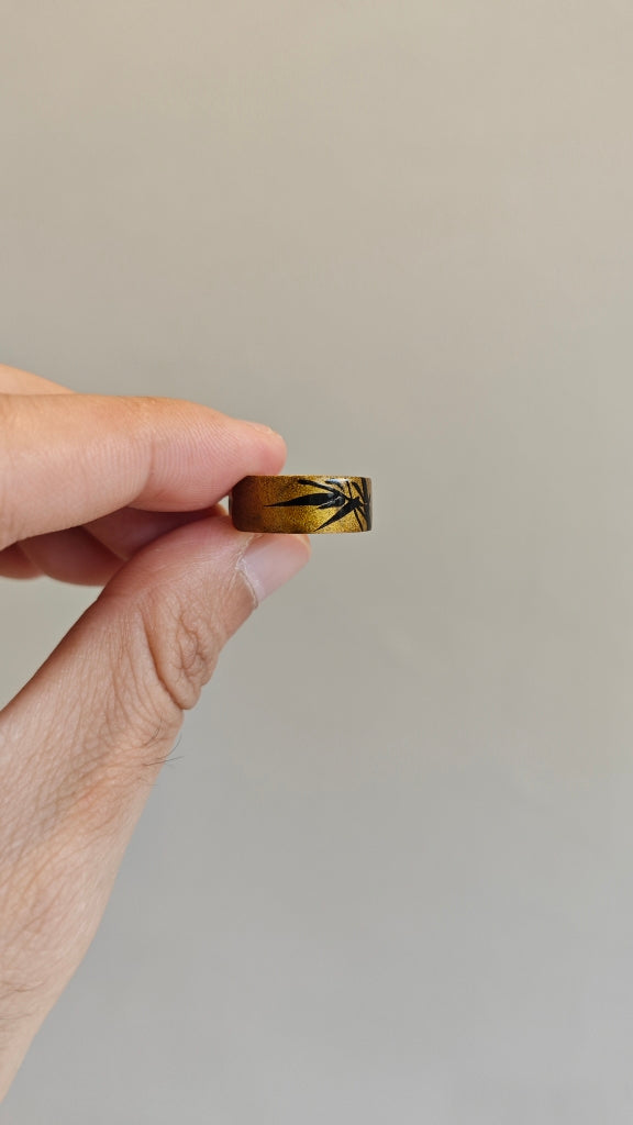 Chinese Lacquer Bamboo Open-end Ring