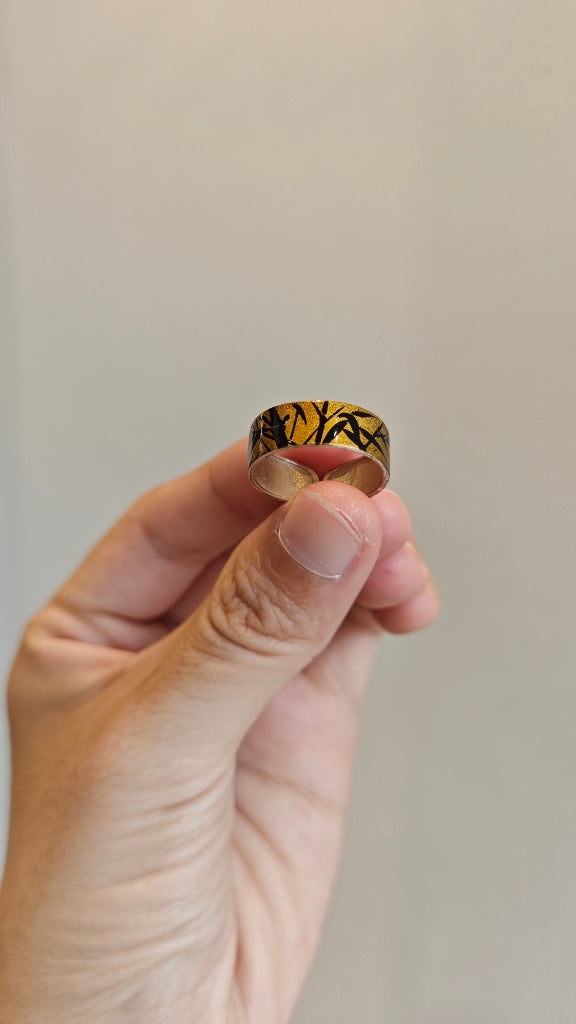 Chinese Lacquer Bamboo Open-end Ring