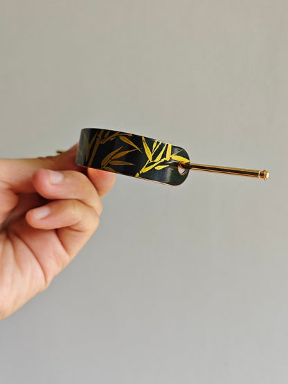 Chinese Lacquer Golden Bamboo Hairpin