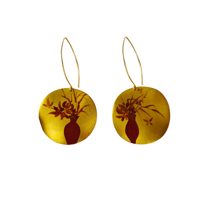 Chinese Lacquer Jardiniere Earrings