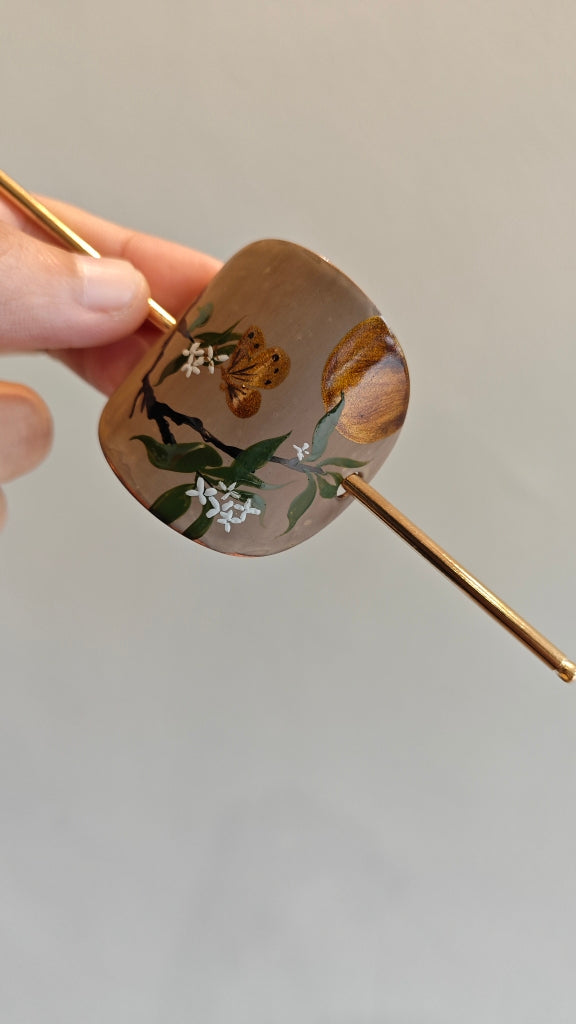 Chinese Lacquer Osmanthus Moon Hairpin