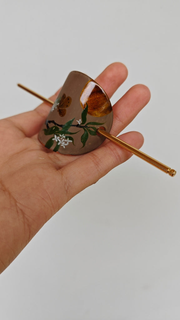 Chinese Lacquer Osmanthus Moon Hairpin