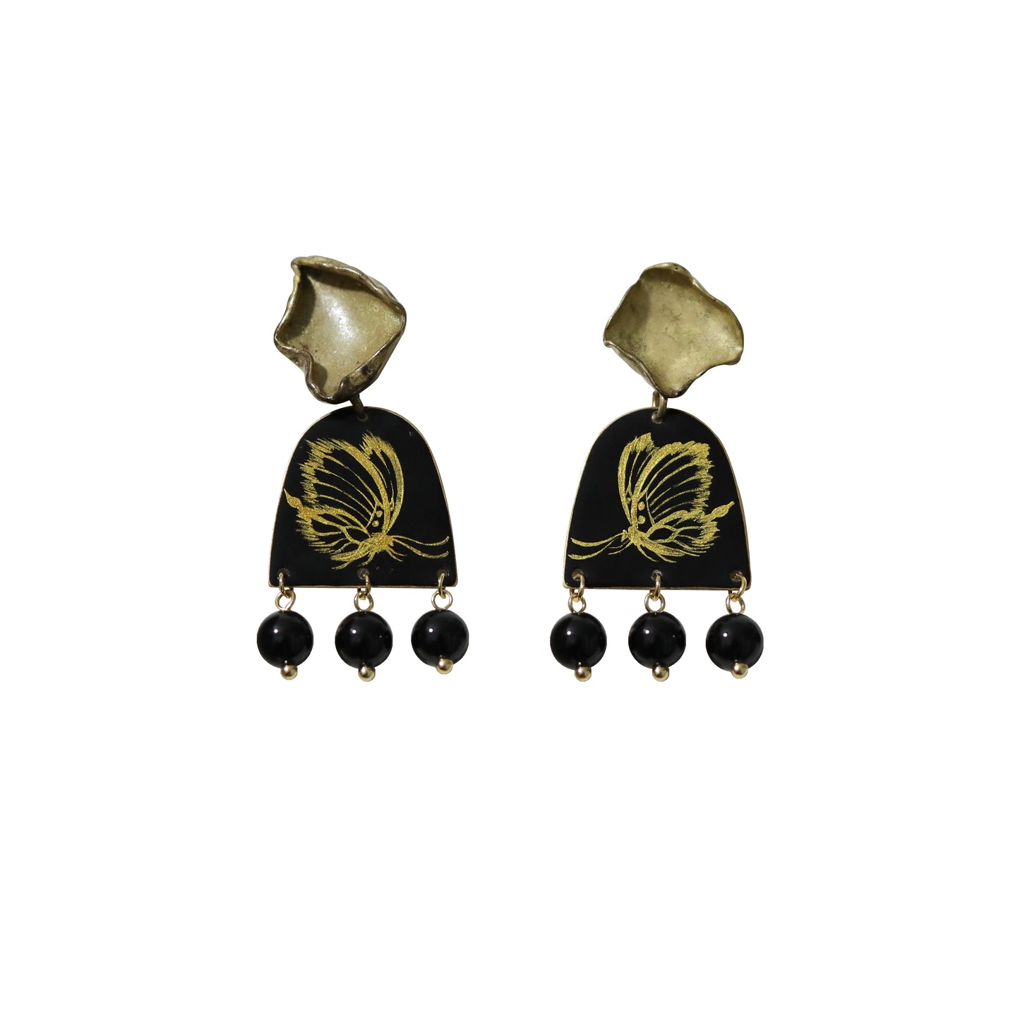 Chinese Lacquer Butterfly Earrings