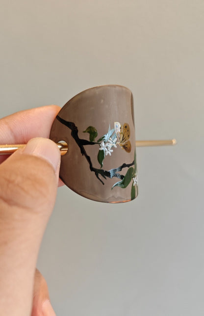 Chinese Lacquer Osmanthus Moon Hairpin