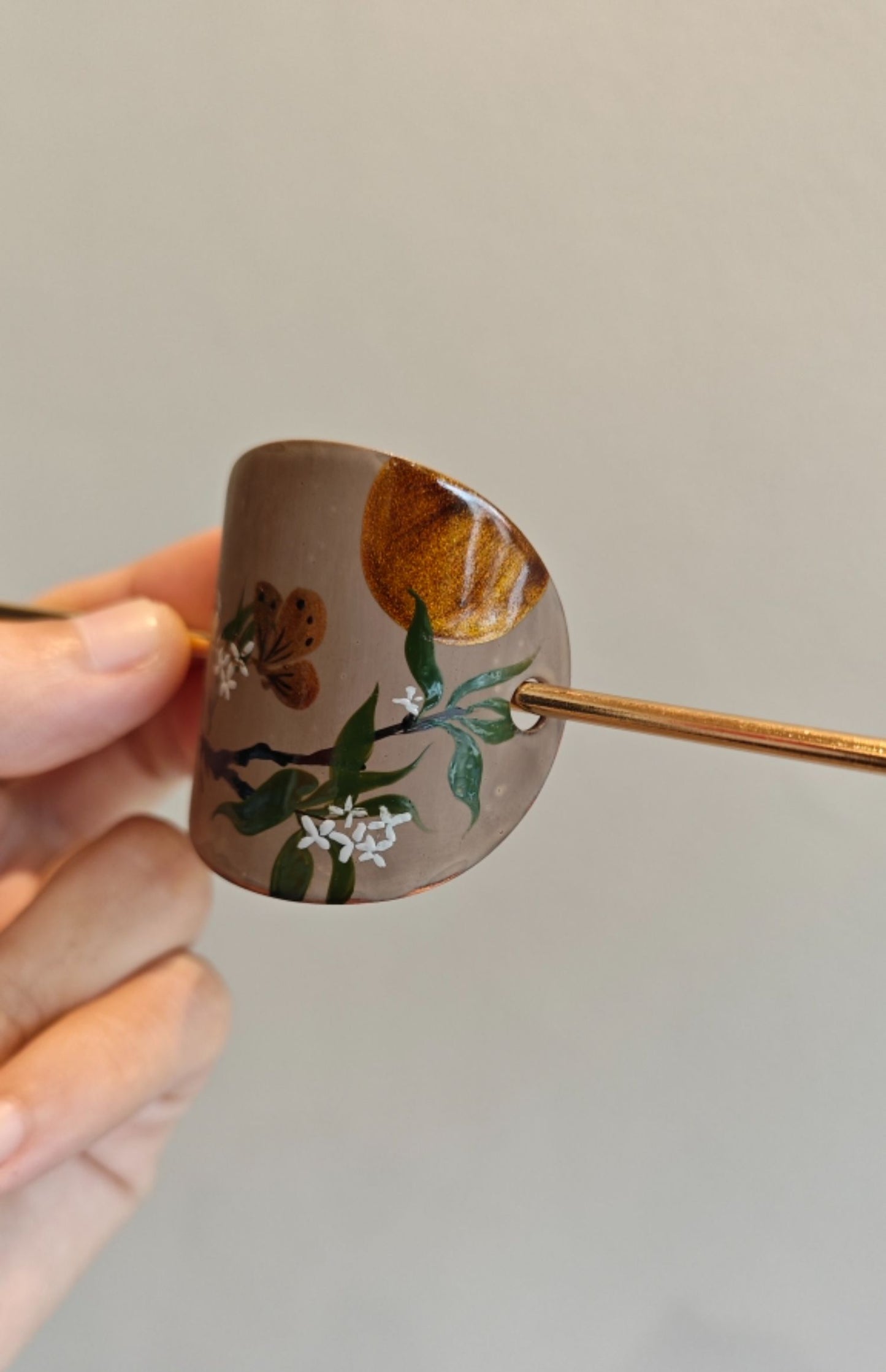 Chinese Lacquer Osmanthus Moon Hairpin