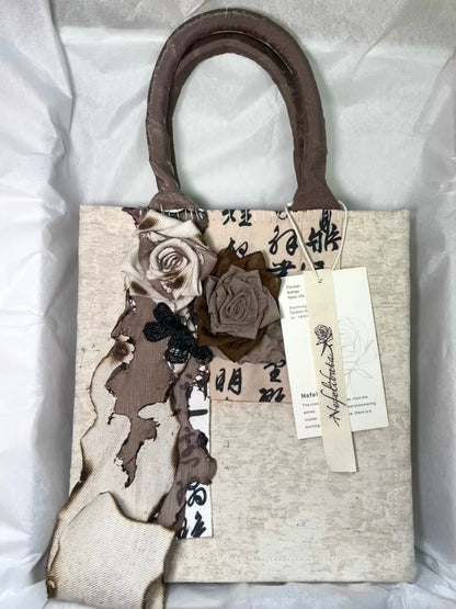 Chinese Love Letter Rose Lace Tote