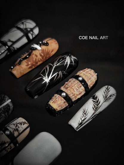 Chinoiserie Bamboo Press On Nails Set