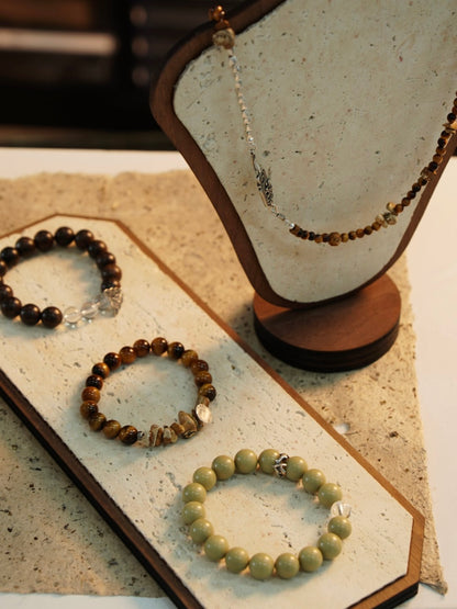 「Chinoiserie」Alashan Rocks Crystal Beaded Bracelet