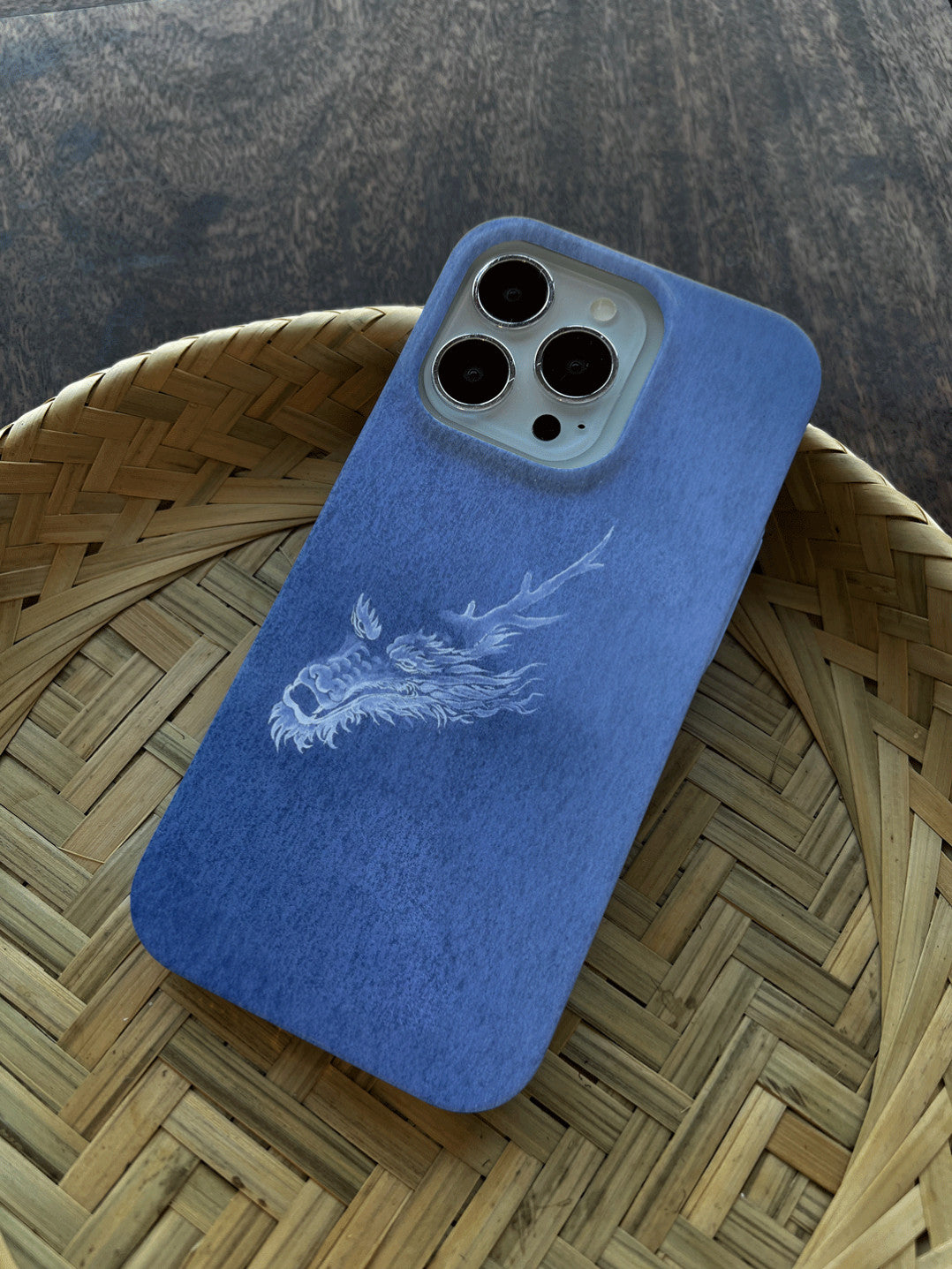 「Chinoiserie」Blue Dragon Printed Phone Case