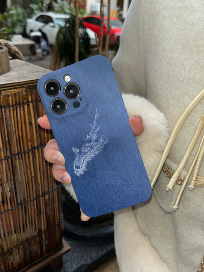 「Chinoiserie」Blue Dragon Printed Phone Case