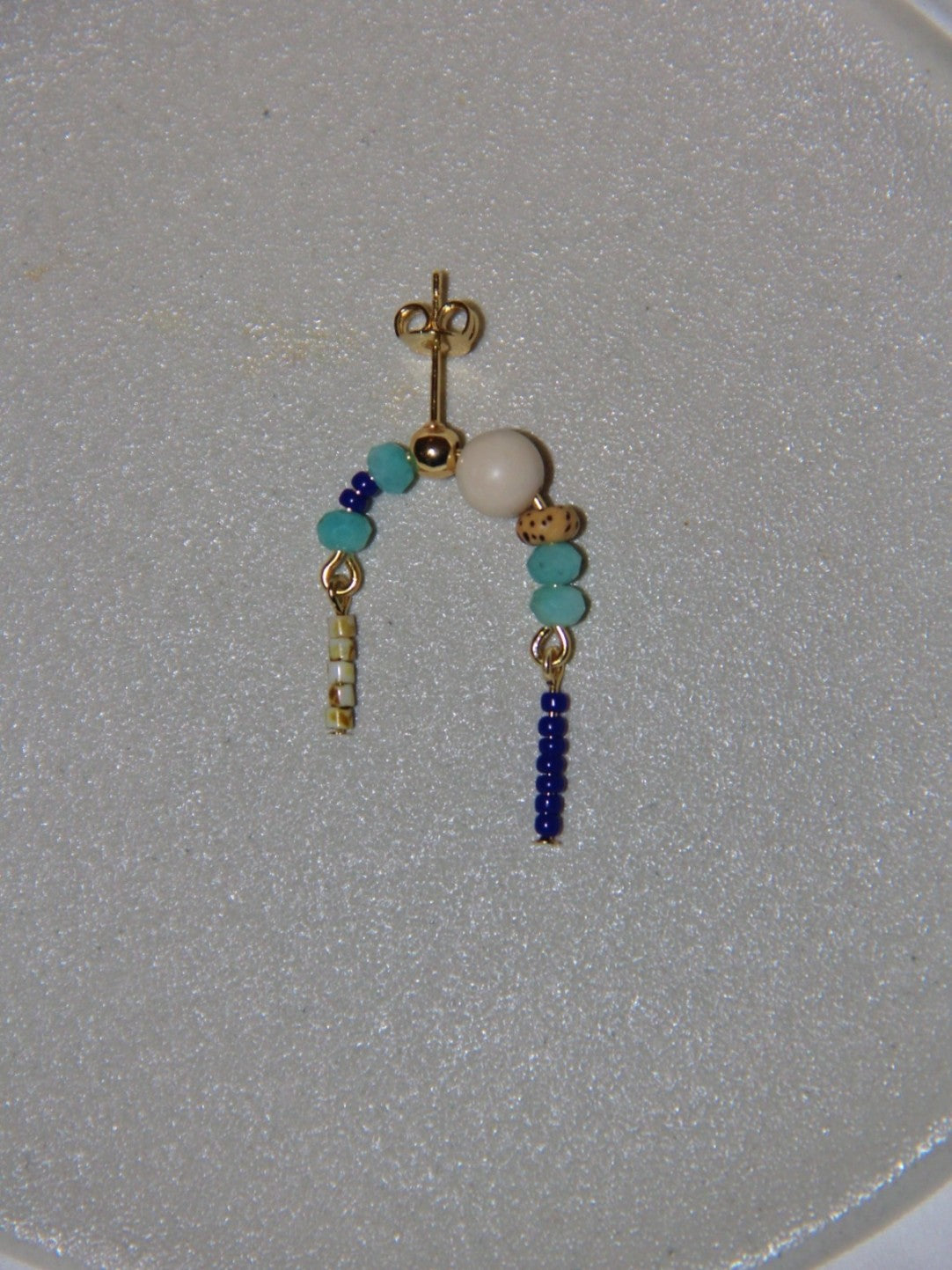 「Chinoiserie」Bodhi Seeds Blue Beaded Drop Earrings