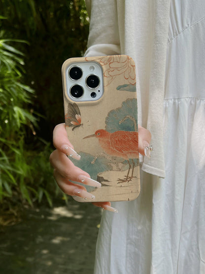 「Chinoiserie」Butterfly and Bird Printed Phone Case