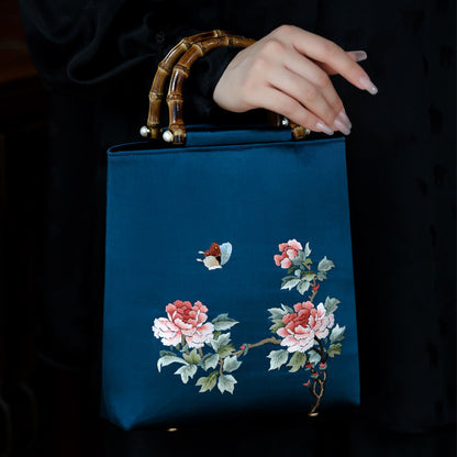 [Chinoiserie] Flower Butterfly Embroidery Handbag