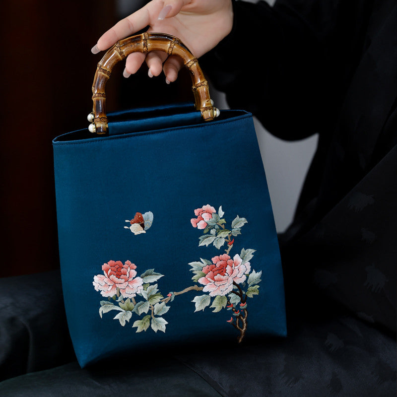 [Chinoiserie] Flower Butterfly Embroidery Handbag