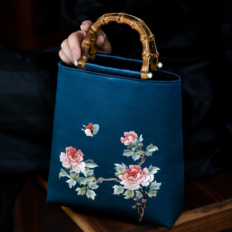 [Chinoiserie] Flower Butterfly Embroidery Handbag