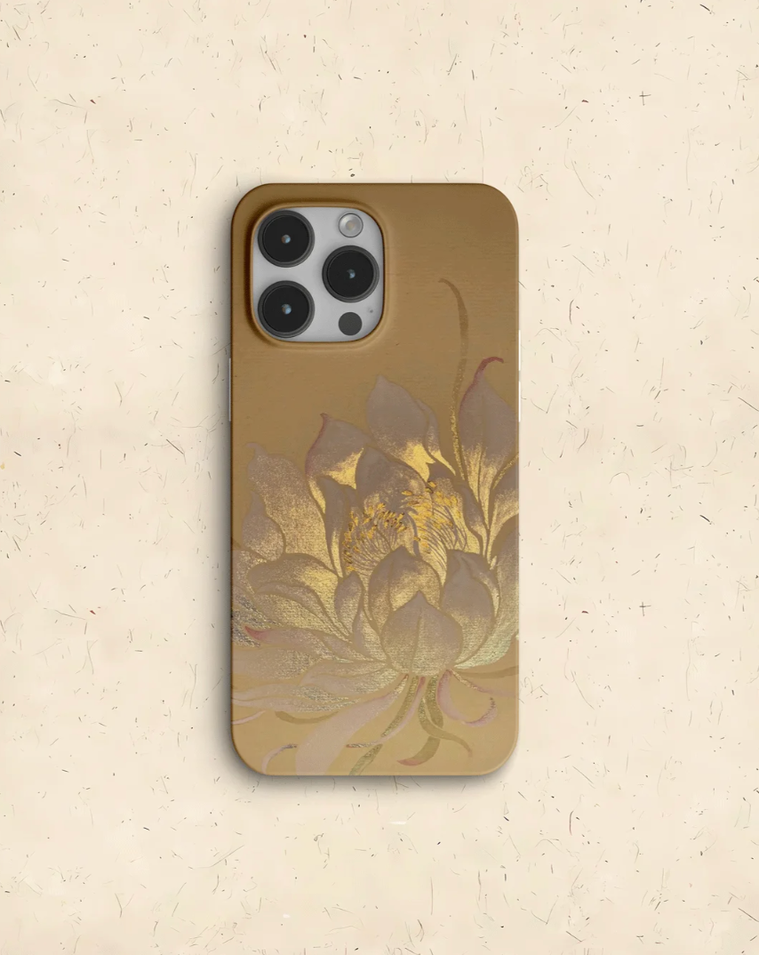 「Chinoiserie」Golden Lotus Bloom Printed Phone Case