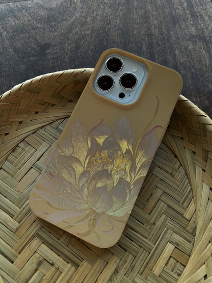 「Chinoiserie」Golden Lotus Bloom Printed Phone Case